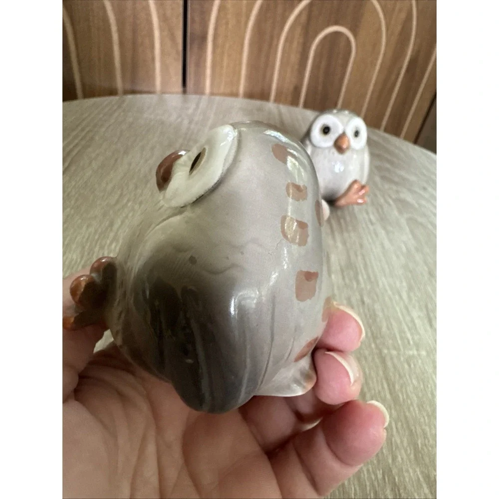 Fitz And Floyd Baby Owl Salt And Pepper Shakers Vintage Hand Painted 3 in—READ